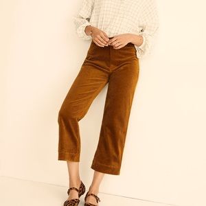 Madewell slim Emmet wide-leg crop mustard gold